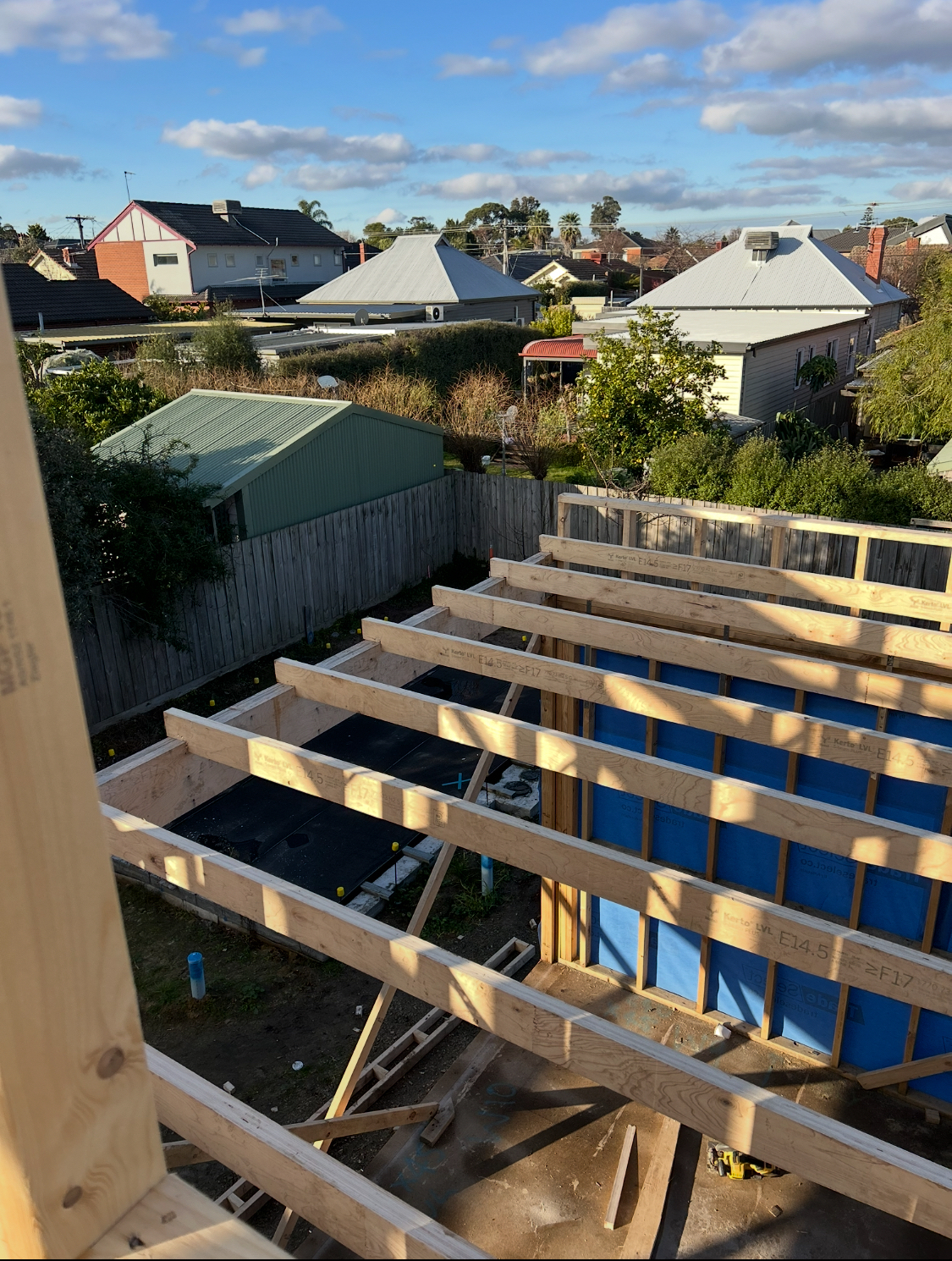 Lower roof framing